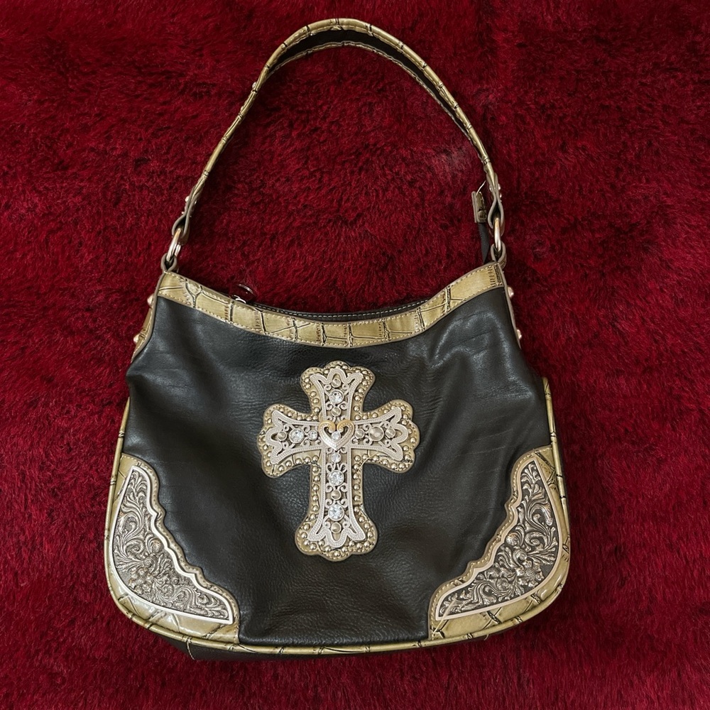 Alternative leather cross shoulder purse